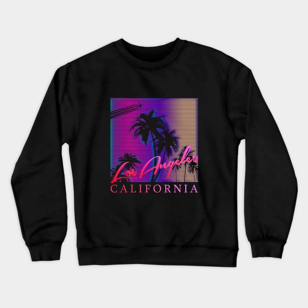 Los Angeles California Poster Crewneck Sweatshirt by wildtribe